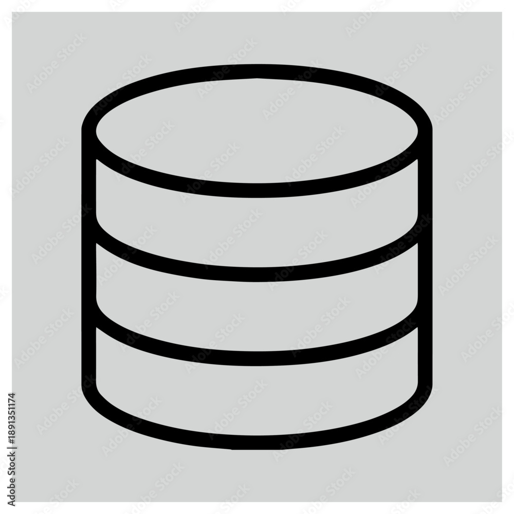 Obraz premium Database storage icon isolated on white background, Vector