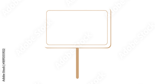 Minimalist placard illustration offering custom message area for announcements promotion or branding