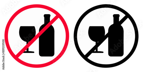 no alcohol prohibition sign icon
