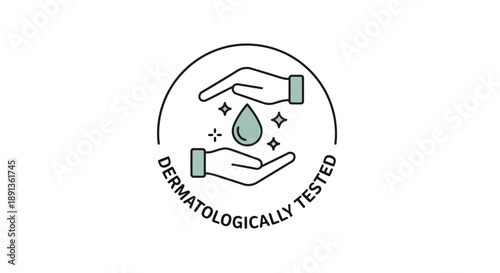 Dermatologically tested icon vector. Dermatology test and dermatologist clinic icon  business concept allergy free and healthy 