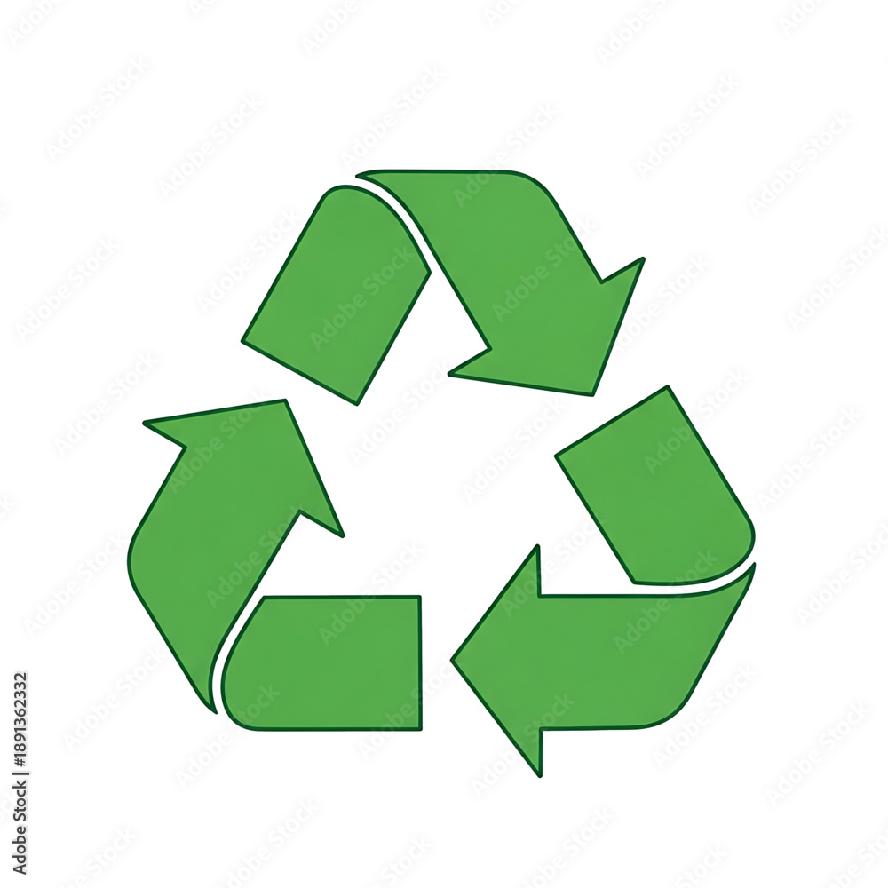 Obraz premium Recycling symbol with arrows representing waste reuse and sustainability.