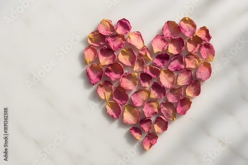Romantic Valentine's Day background with elegant decorations, symbolic hearts and copy space for greeting cards