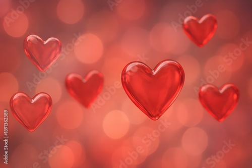Romantic Valentine's Day background with elegant decorations, symbolic hearts and copy space for greeting cards