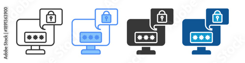 Encryption Icon Set Multiple Style Collection