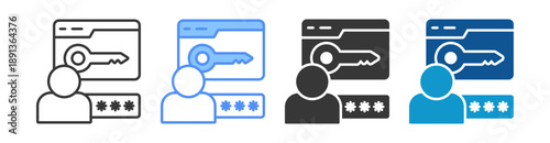 Authorization Icon Set Multiple Style Collection