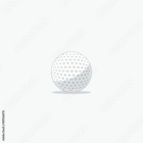 Isolated White Golf Ball Vector Graphic