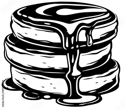 food illustration dessert silhouette breakfast logo sweet icon homemade outline snack delicious pancake meal pancakes tasty morning bakery fresh shape drawing vector graphic background