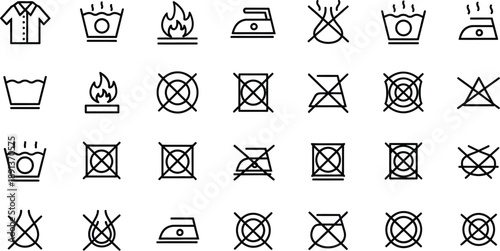 Laundry care symbols and instructions