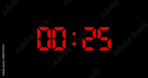 30 Seconds countdown, Day hour minute and second countdown timer, Countdown animation on black background, 30 to 0 seconds count