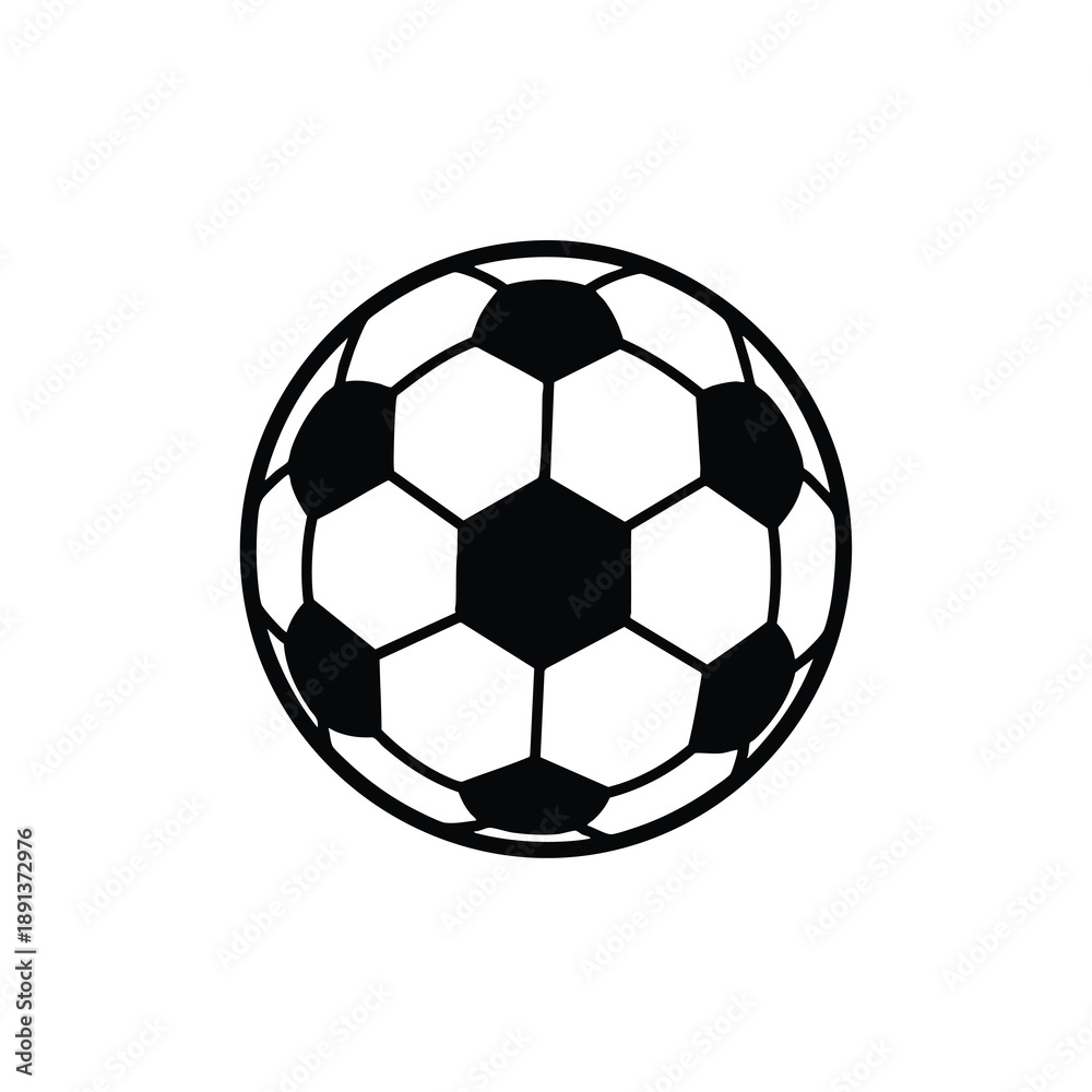 Fototapeta premium Black and White Soccer Ball Illustration