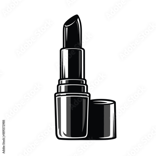 Elegant Monochrome Lipstick in Classic Retro Style for Beauty, Fashion, and Cosmetic Designs
