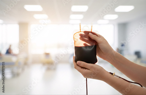 First-Person Perspective of Hopeful Blood Donation in Modern Hospital