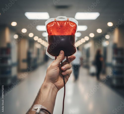 First-Person Perspective of Hopeful Blood Donation in Modern Hospital