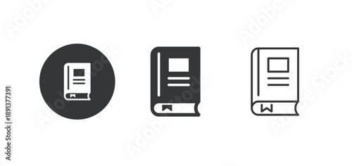 Book icon. Multi series icon. Perfect pixel isolated on white background. Vector illustration