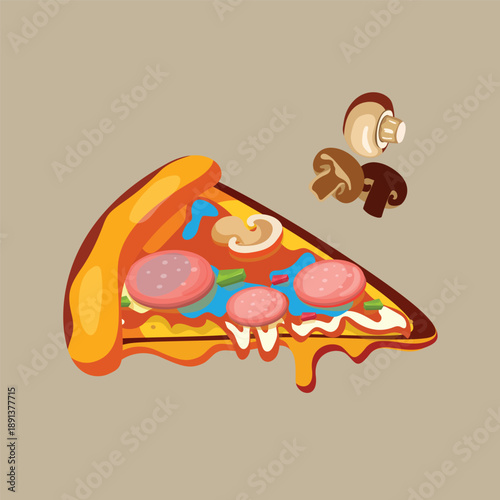 pizza yellow color, illustration
