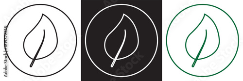 Eco energy leaf and plug icon set Minimal vector icons showing   symbols representing renewable energy, sustainability, and eco friendly power concepts.
EPS10/AI.