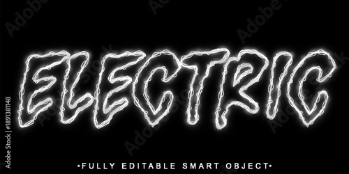  Neon Electric Energy Typography Vector Fully Editable Smart Object Text Effect