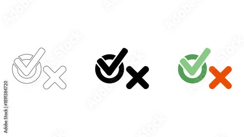 simple representation of voting with yes and no checkmarks for decision making