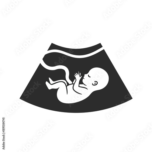 Pregnant Mother Belly with Fetus Illustration