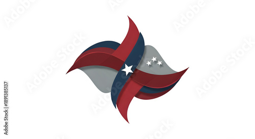 Free Download Abstract swirling patriotic design with shades of red, blue, and grey, and white stars. - GFXLoad