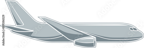 Gray Airplane Icon - A Sleek and Modern Representation of Air Travel