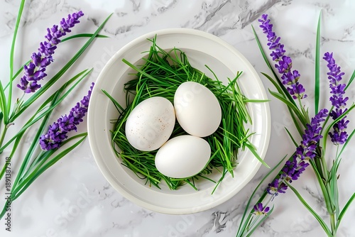 easter eggs and flowers