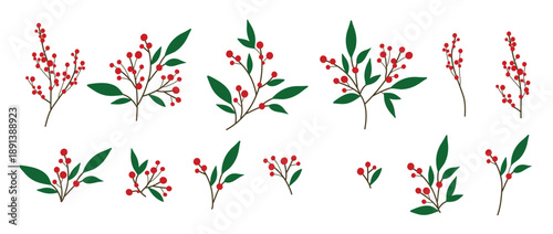  red berry spray christmas tree branch decoration xmas