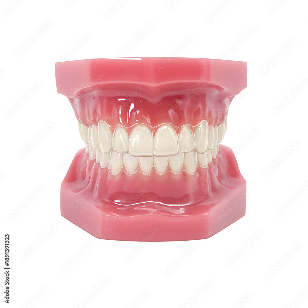 Obraz premium インビザライン マウスピース矯正 イラスト リアル