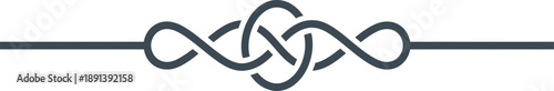 Celtic knot divider line in gray on a white background. Seamless decorative ornate vector illustration for border, frame, ornament