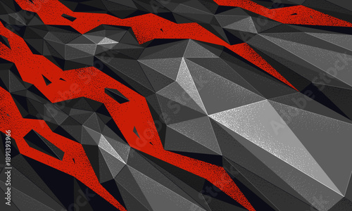 Vector abstract background with dynamic low poly shapes in motion, destruction anxiety wallpaper, polygonal futuristic chaos.