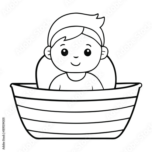 Gentle scene of baby Moses resting in a woven basket, floating on calm river waters, surrounded by reeds and soft light, symbolizing hope, faith, and divine protection.
