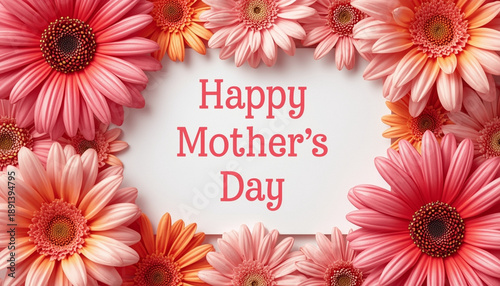 A vibrant floral arrangement celebrating Happy Mother's Day with beautiful pink flowers