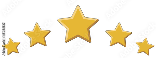 Five star rating icon set, customer review and feedback symbols, quality excellence and luxury ranking icons collection, gold star symbols for premium branding, apps, and websites.