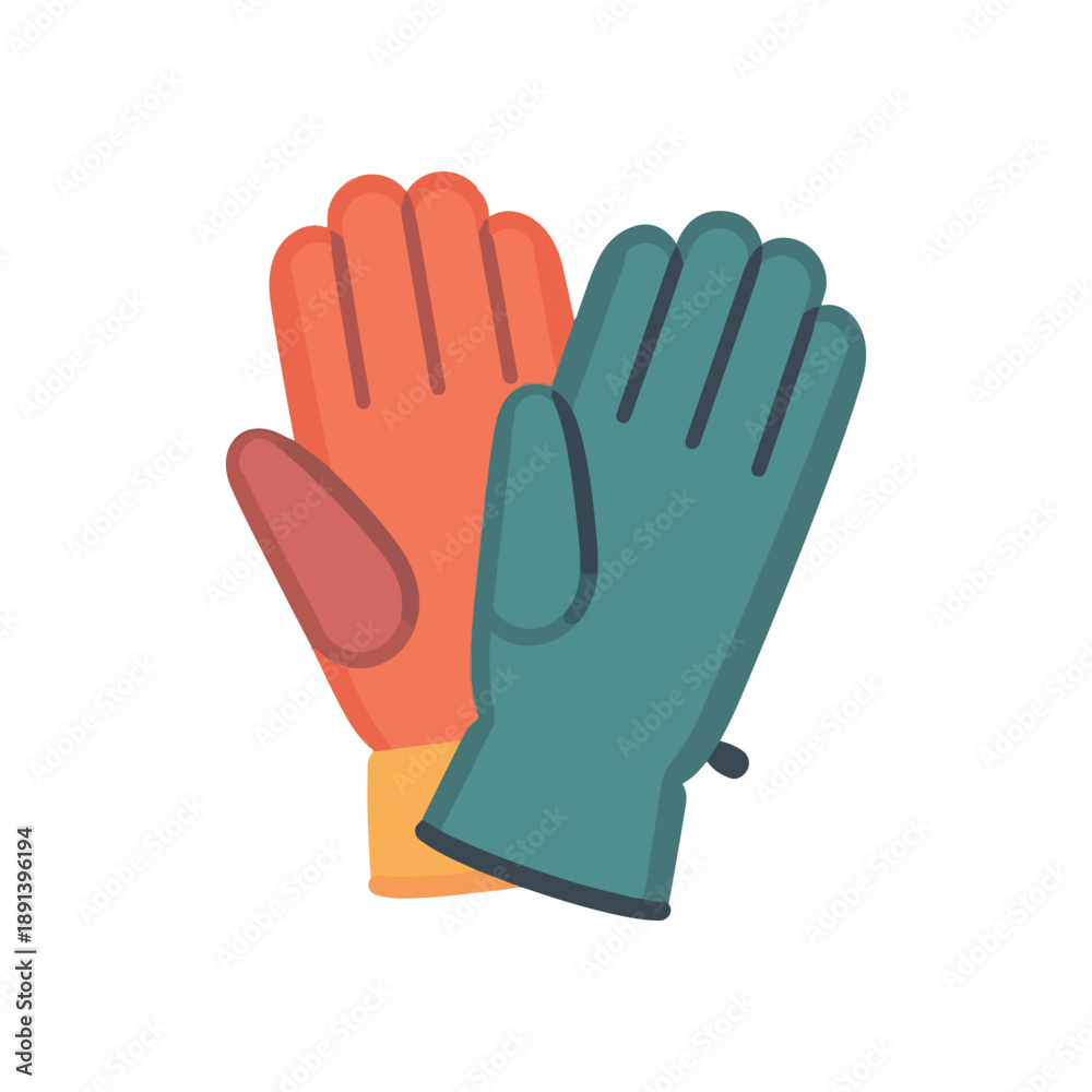 Obraz premium Minimalist Winter Gloves Illustration