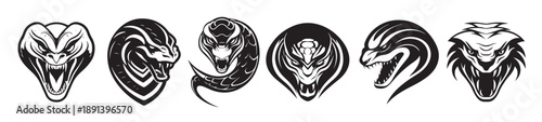 cobra silhouette set logo design 