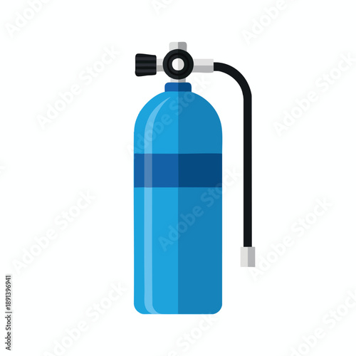 Blue Oxygen Tank with Regulator and Hose
