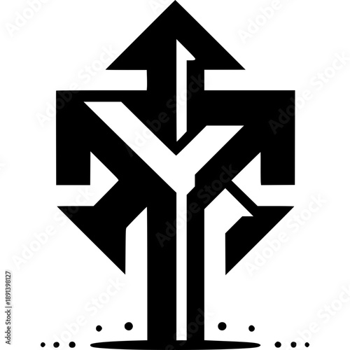 Free Download Vector Arrow Design: A minimalist illustration of abstract arrows forming an intricate design, perfect for modern and tech-related concepts. - GFXLoad