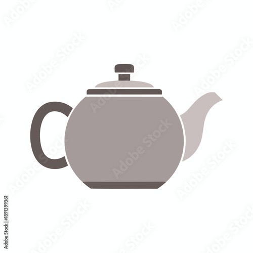 Simple Gray Teapot Illustration