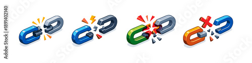 Broken chain links symbolizing connection failure and data loss in digital systems