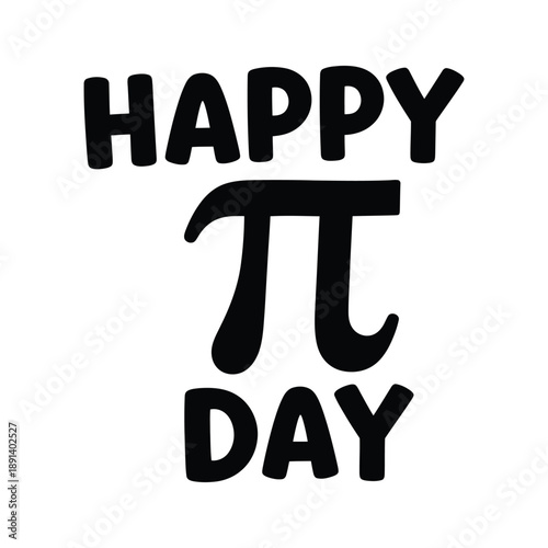 Happy pi day celebration with mathematical symbol