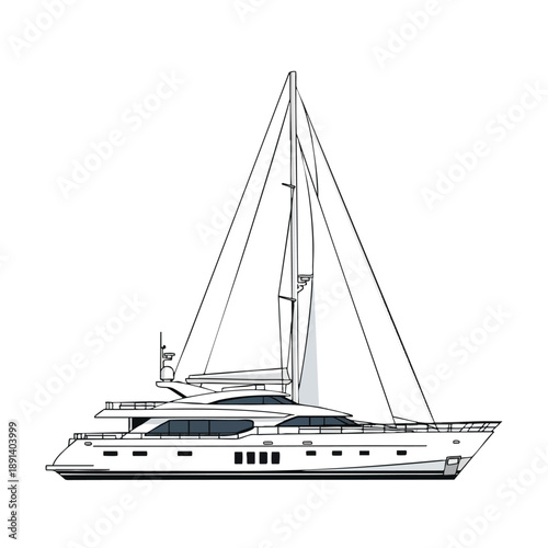Luxury Yacht Illustration
