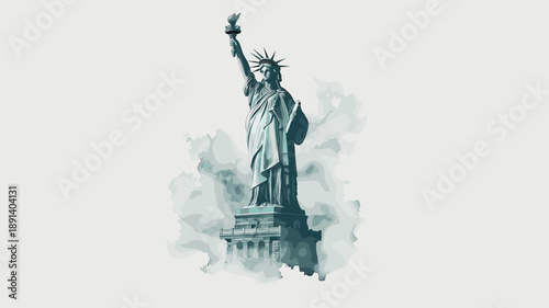 Statue of Liberty. Statue of Liberty hand drawn watercolor illustration