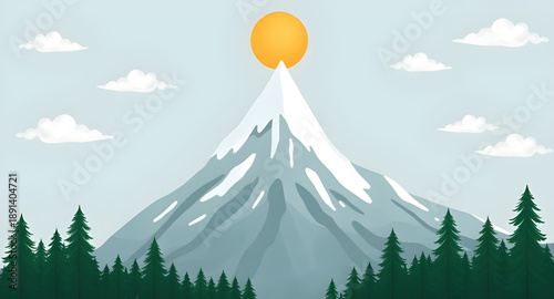 mountains, sun, landscape art, nature art, outdoor art, scenic art, wilderness art, hills art, peaks art, valley art, forest art, tree art, sky art, horizon art, travel art, adventure art, hiking art,