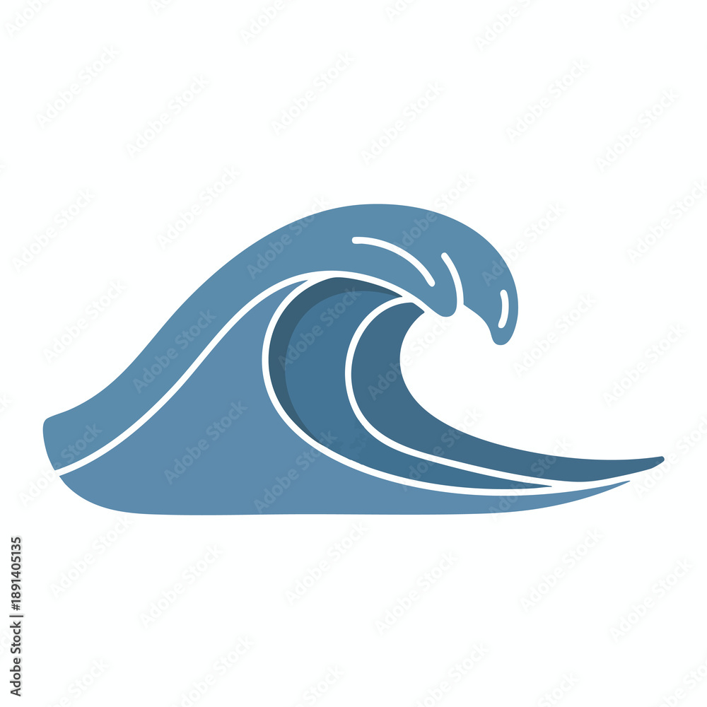 Obraz premium Blue Wave Vector Illustration