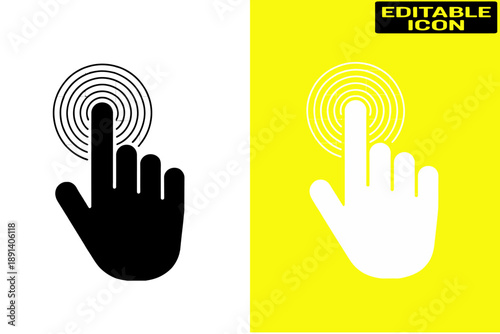 Hand touching screen icon Vector