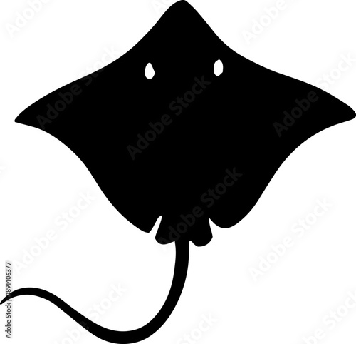 Stingray black silhouette fish marine life