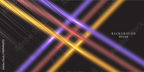Abstract neon lines background in purple yellow red