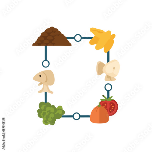 Healthy Food Cycle Infographic Elements