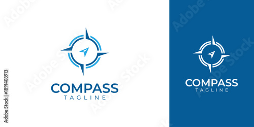 Compass Logo with Creative Concept Idea Vector Design