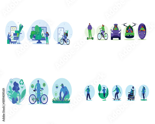 Sustainable living concepts illustrated